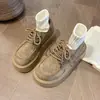 Sapatos Birkenstock Plataforma Retro com Solado Grosso de Cadarço para Mulheres 2026 Outono Novos Mocassins Casuais Versáteis que Aumentam a Altura