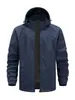 Chaqueta de Primavera y Otoño para Hombre, Top Versátil Transpirable Casual con Cuello Alto, Abrigo Holgado a Prueba de Viento para Exteriores, Ropa de Trabajo
