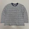 Camiseta casual de rayas de manga larga para otoño, nueva, transpirable, para uso diario, para mujer, con bloques de color, versátil, de cuello redondo, top holgado