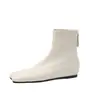 Botines Elásticos Ajustados para Mujer con Aumento Interno de Altura, Nuevos Botines Elásticos de Tobillo Cuadrados de Tacón Bajo con Cremallera Trasera Otoño/Invierno, Talla 42 Botas Grandes