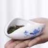 Té de porcelana blanca, té de porcelana de loto, pala de té de cerámica, cuchara de té de apreciación del té, juego de té de kung fu, arte del té, accesorios para la ceremonia del té