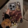 Funda para iPhone 17 con Estampado de Leopardo Marrón, Chica Picante, Gato, Adecuada para iPhone 18, 16 Pro, 18 Pro Max con Cadena, Brillo 3D