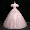 Vestido de Noche Rosa de Alta Gama Lujo Ligero Nicho Bel Coud Prueba de Arte Vocal Actuación Vestido Pomposo Vestido Anual de Reunión de Anfitrión