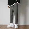 Calças Masculinas Estilo Coreano Tendência Outono/Inverno Retas Largas Versáteis Casuais Longas Calças de Terno Marca Tendência