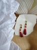 Nuevos Pendientes Largos Rojos Estilo Chino en Forma de Gota de Agua para Mujer, Diseño Único de Nicho, Pendientes Clásicos Cheongsam, Clips para Orejas sin Perforación