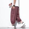 Calças Casuais Xadrez Estilo Japonês 2025 para Homens, Estilo Chinês de Verão, Calças Cropped Plus Size, Calças Lanternas Largas Soltas para Homens