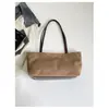 Bolso casual de gran capacidad transfronterizo para mujer, nuevo bolso de hombro vintage esmerilado 2026, bolso tote versátil de nicho para el día a día