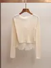 Shenzhen Nanyou Roupa Feminina de Alto Padrão Primavera Nova Estilo Francês Estilo Garota Picante Com Recortes Slim-Fit Malha Falsa de Duas Peças para Mulheres