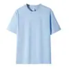 Camiseta de algodón chino de alta gama personalizada, algodón romano, manga corta para hombre, agradable para la piel y transpirable, cuello redondo, color liso, adecuada para primavera y otoño como capa base