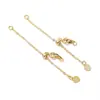 Cadena de Extensión de Perlas Ajustable de Oro Real 18K que Conserva el Color, Cadena de Cola con Colgante de Corazón, Accesorios DIY de Cadena Extendida