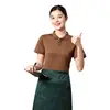 Camiseta gola lapela cor sólida logo workwear camisa polo grupo corporativo publicidade camisa cultural t-shirt workwear manga curta