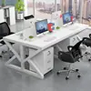 Conjunto de Mesa e Cadeira para Escritório, Mesa de Computador para Escritório, Estação de Trabalho Simples Moderna para Quatro-Seis Pessoas com Divisória, Estação de Trabalho para Funcionário