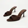 Novedades de Primavera: Sandalias de Tacón Alto con Punta Abierta Color Verde Oliva, de Moda, Elegantes, Sencillas, Versátiles, Tacones Altos Delgados para Mujer, Transfronterizas