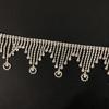 Cadena de diamantes con borlas triangulares colgantes de lujo, cadena con código de diamantes de imitación para soldar, cadena para ropa, tocados, zapatos y sombreros, accesorios de joyería.