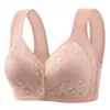 Sujetador Inalámbrico Sin Costuras para Mujeres de Mediana Edad y Mayores con Hermoso Diseño en la Espalda, Push-Up, Cómodo Cierre Frontal, Minimiza el Busto Grande, Ropa Interior para Mujeres