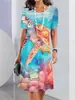 2024 comércio exterior transfronteiriço nova roupa feminina fera marinha impressão digital 3D verão elegante manga curta saia moda venda quente explosão