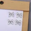 Decoraciones Súper Brillantes para Uñas de Circonita con Lazos Recortados en los Bordes, Pedrería para Uñas de Alta Retención de Color, Pedrería de Cristal, Lazos de Cinta con Forma de Arco