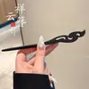 Novo grampo de cabelo preto de madeira estilo chinês estilo antigo para mulheres, novo modelo 2026, adequado para Hanfu e saias face de cavalo, grampo de cabelo, palito de cabelo, acessório de cabelo de madeira