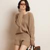 Shorts Casuais de Cashmere Macio com Trança Moda Feminina Outono e Inverno Novo Estilo Estilo Preguiçoso Urbano Simples Calças de Tricô Cintura Alta