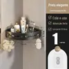 Tripé de plástico para banheiro sem perfuração, suporte de parede para pia de banheiro, suporte de canto para banheiro