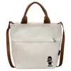 Bolsa Tote de Lona com Textura de Alta Qualidade Estilo Coreano Moda para o Trabalho Feminina Artística Diária Estudante Escola Ombro Único Transversal