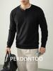 [Lã de Ovelha X Modal Amigo da Pele] Malha Henley Luxuosa Americana Masculina Elegante para Outono e Inverno