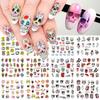 Pegatinas de arte de uñas nuevas transfronterizas serie de Halloween ins calavera divertida pegatinas de agua para uñas al por mayor uñas