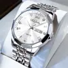 Reloj de cuarzo simple para hombre, con tapa trasera hueca, resistente al agua, luminoso, calendario, moda, Tiktok Live, reloj famoso explosivo