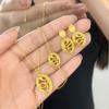 Loja de ouro com série de cobra de ouro conjunto feminino Vietnã ano do zodíaco cobra pingente pulseira brincos joias atacado
