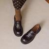 ¡Listo en Stock y Enviado en Segundos! Zapatos Pequeños de Cuero Estilo Británico Plisado Retro con Hebilla de Camelia Tacón Grueso Suela Gruesa Mocasines Planos para Mujer