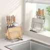 Estante para cuchillos de acero inoxidable 304, estante de almacenamiento de utensilios de cocina, estante para cuchillos, estante para tablas de cortar, estante de almacenamiento multifuncional para tablas de cortar y cuchillos