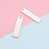 Colgante rectangular largo de 7/8 x 32 mm transfronterizo con un solo agujero para colgante, espejo, acero de titanio, accesorios de etiqueta para grabado DIY