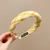 Cor Dopamina Aro de Cabelo de Aba Larga para Mulheres Topo Craniano Alto Pressão Cartão de Cabelo Verão Doce Bonito Faixa de Cabelo Acessórios de Cabelo com Sensação Avançada