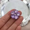 2,5cm Coração de Amor Branco Flor de Cinco Pétalas Strass de Vidro Liga Ornamentos Acessórios DIY Buraco Sapatos Acessórios de Cabelo
