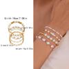 Pulseira Transfronteiriça Feminina Criativa de Alto Nível Pérola de Imitação Amor Tecido Pulseira Laço Multicamadas Empilhadas Pulseira de Contas