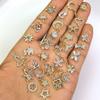 Accesorios de circonita micropavé rellenos de oro de 14k estrella luna flor mariposa corazón colgante materiales para dijes de collar y aretes DIY