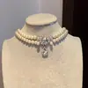 Colar para Festa à Noite para Mulheres, Colar Luxuoso com Sensação de Alto Padrão, Colar Exagerado com Zircônia Brilhante, Corrente de Clavícula Exclusiva de Luxo Leve