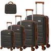 Maleta de Viaje Transfronteriza de ABS Mate con Ruedas Universales y Candado de Combinación, Maleta de Viaje de 20 pulgadas 24 pulgadas 28 pulgadas Se Puede Anidar Dentro de Otras Maletas