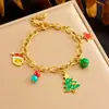 Colar de aço inoxidável de venda quente europeu e americano, pulseira, brincos, pingente de trenó, alce, joias da moda para feriados
