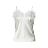 Nuevo Estilo Puro Deseo Camisola con Escote en V y Ribete de Encaje de Pestañas para Mujer Sexy Versátil Lujo Ligero Nicho Prenda Exterior Capa Base Superior
