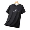 Camiseta de Seda de Hielo 2025 para Hombre Verano Suelta Cuello Redondo Talla Grande Secado Rápido Manga Corta Talla Grande Top Transpirable Manga Media Camiseta Básica