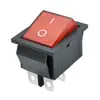Interruptor Basculante ETL Certificado Americano KCD4 Versión Plana Rojo con Luz 31x25mm de Cuatro Pines y Dos Velocidades