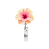 Novo porta-crachá retrátil floral com mecanismo giratório para crachás de estudante e de escritório