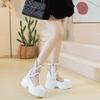 Botines Cortos de Malla para Mujer, Nuevas Sandalias de Plataforma Transpirables de Tacón Ultra Alto para Verano 2026, Color Sólido, Simples y de Moda