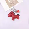 Bolsa Fofa de Couro Embossado Coração de Pônei Acessório Pingente para Celular Chaveiro Versátil para Mulheres