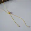Design de Nicho Japonês e Coreano Exquisito Minimalista Irregular em Formato de Flor Tassel de Strass Ajustável Retrátil Colar Personalizado Corrente em Y
