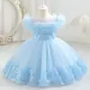 Vestido de Niña Transfronterizo Verano Bebé e Infantil de un Año Vestido de Princesa de Tul Esponjoso Vestido de Boda Fiesta Actuación