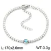 Pulseira de Aço Titânio com Zircônia Azul Redonda Estilo Moda Transfronteiriça com Toque de Alto Padrão, Joias de Luxo Leve Incrustadas com Diamantes Céu Estrelado Venda por Atacado