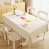 Toalha de Mesa Desenho Animado, Sem Lavagem, Impermeável, À Prova de Óleo, Resistente ao Calor, Estilo Dopamina Creme, Toalha de Mesa Retangular, Protetor de Mesa, Chá