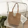 Bolsa de Palha Trançada Estilo Novo 2026, Bolsa Trançada Artesanal Artística, Bolsa Casual Feminina de Fio de Algodão, Bolsa de Ombro para Férias na Praia, Bolsa Tote